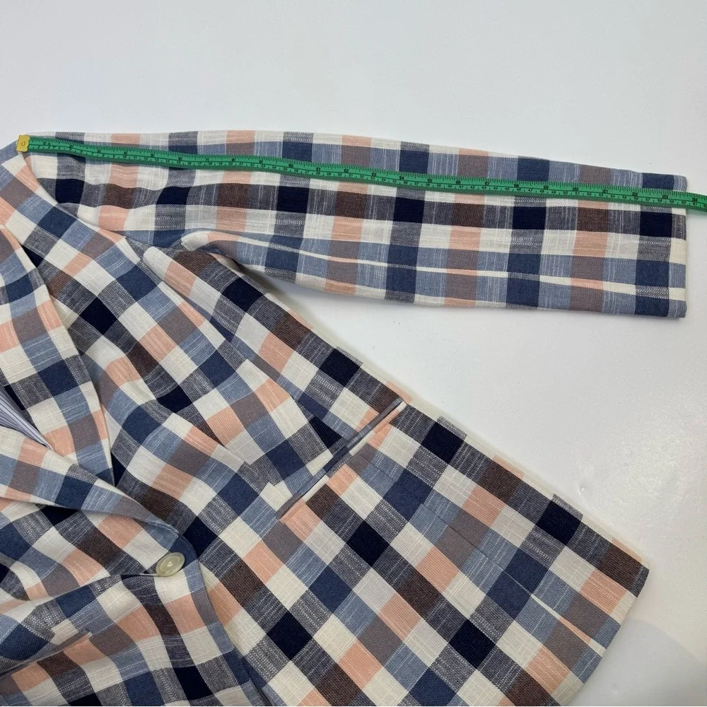 Talbots Plaid Blazer Women’s Size 8 Multicolor Classic Career Jacket Pink Navy